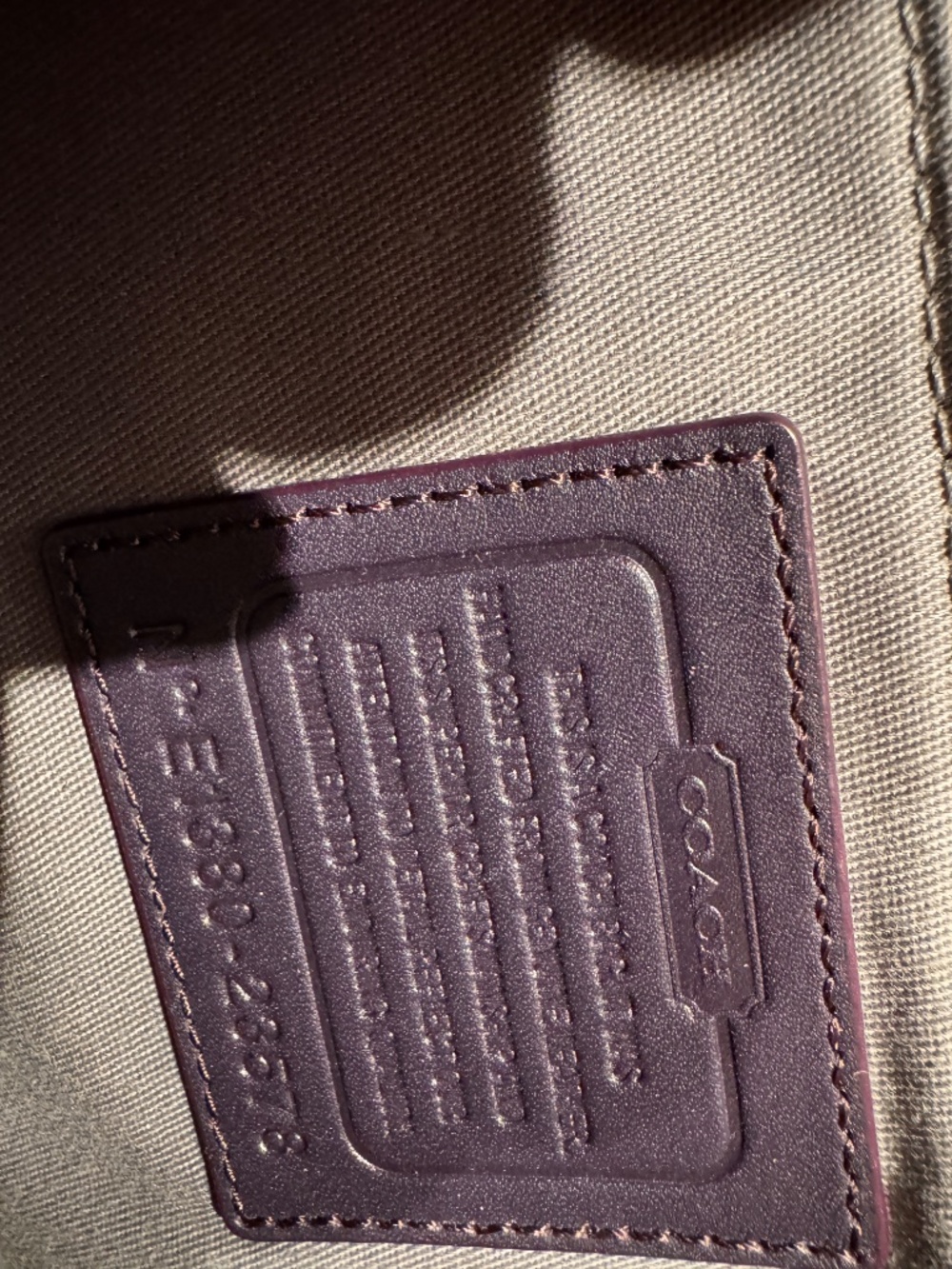 Coach Deep Purple Leather Tote with Gold Accents - Picture 3 of 5